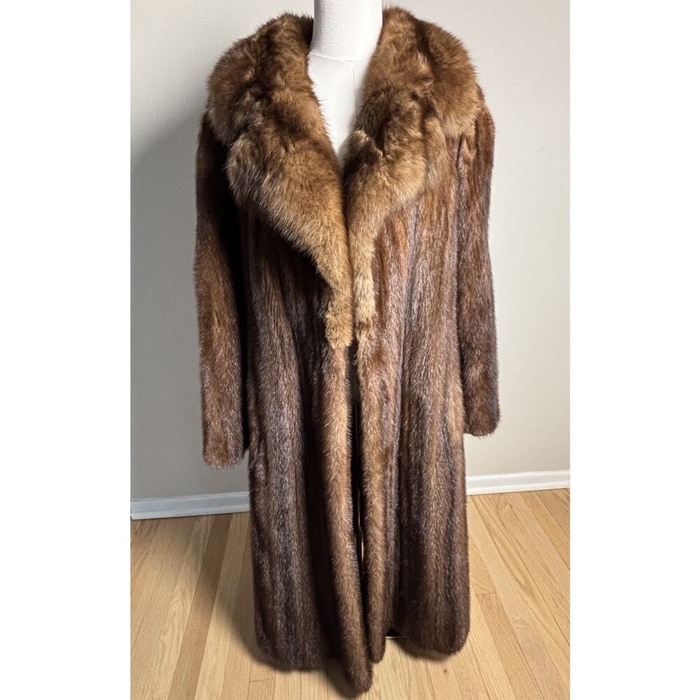 Vintage Genuine Lunaraine Mink Fur Coat Full Length Brown Mink STUNNING